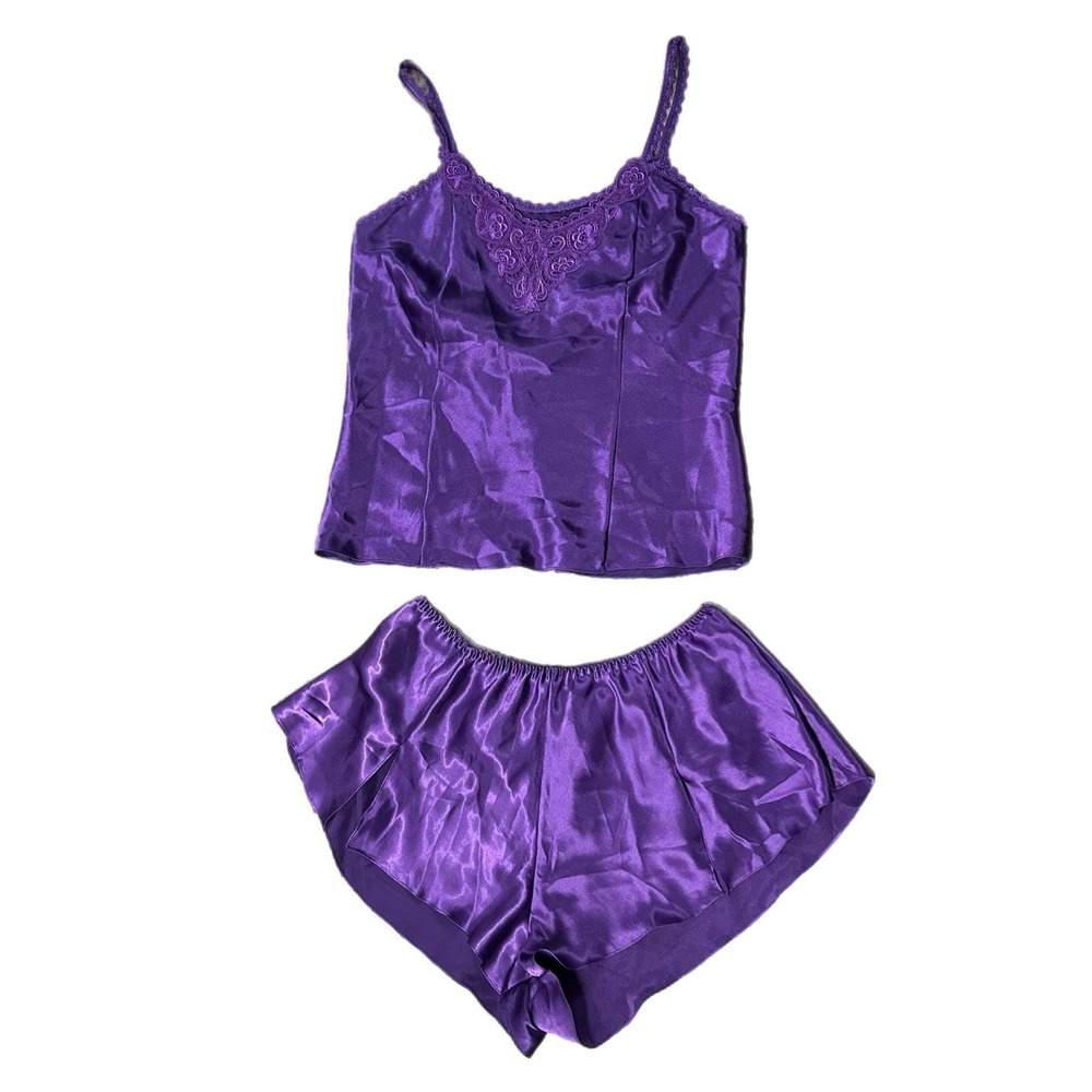 Vintage Erika Taylor NWT Two Piece Intimates Nightwear Set Lace Tank & Shorts